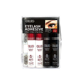 Callas Eyelash Adhesive Glue  4PCS SET - 2 Black + 2 Clear 